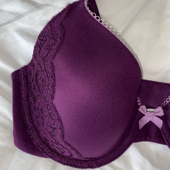 Victoria's Secret Purple Lined Perfect Coverage Lace Bra 34C Like New Fall Color - Picture 4 of 17